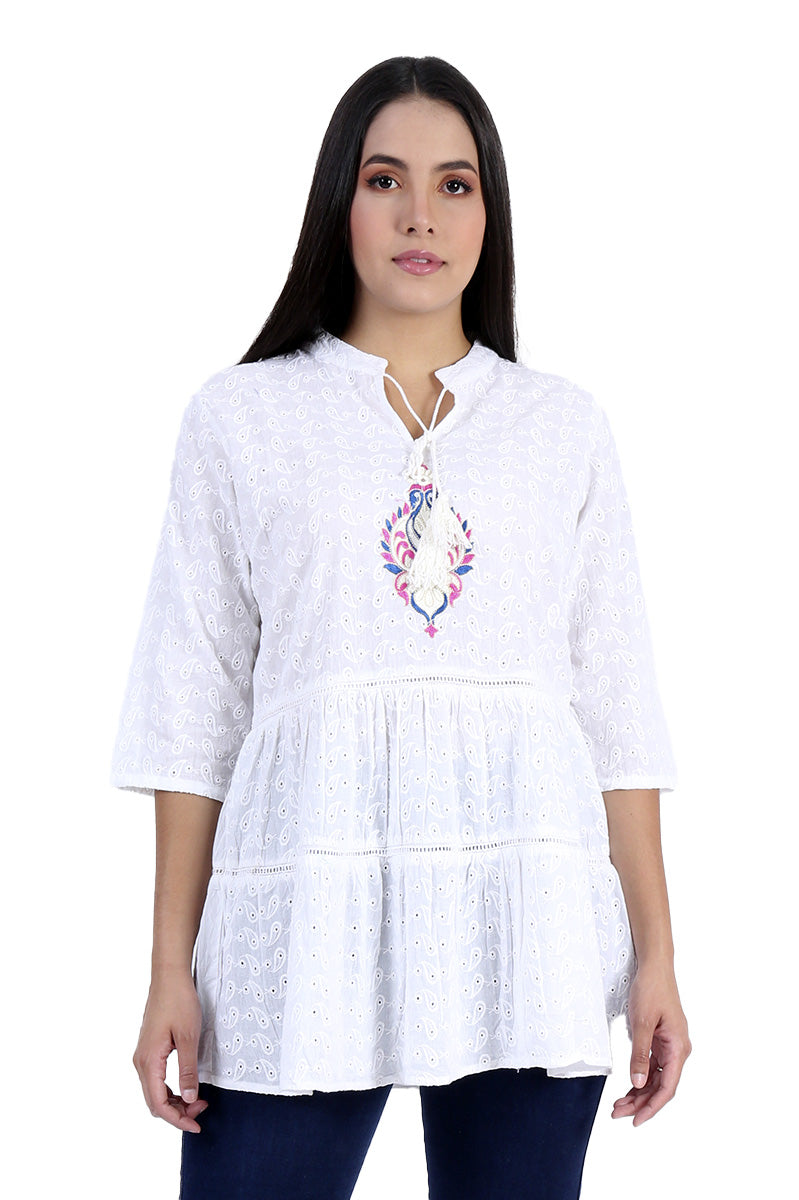 Blusa Tipo Túnica Diseño Paisley's Calada