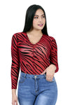 Body Translucido Con Estampado Animal Print
