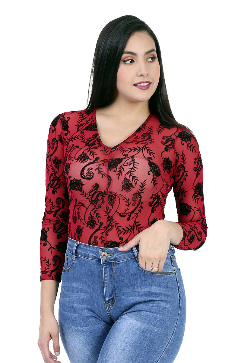 Body Translucido Con Estampado Floral