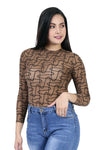 Body Translucido Con Estampado De Lineas